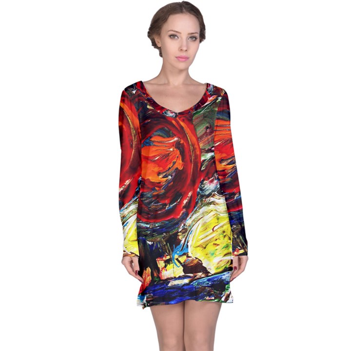 Sunset In A Mountains Long Sleeve Nightdress