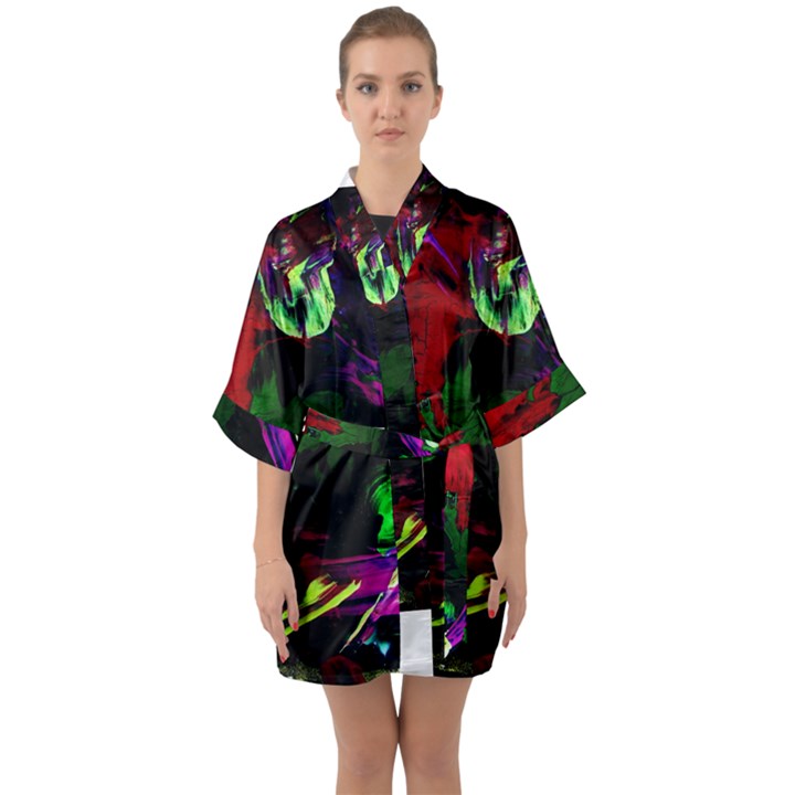 Spooky Attick 4 Quarter Sleeve Kimono Robe