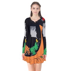 Eyes Makeup Human Drawing Color Flare Dress by Simbadda