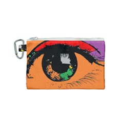 Eyes Makeup Human Drawing Color Canvas Cosmetic Bag (small) by Simbadda