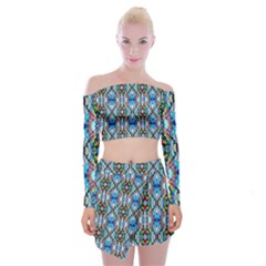 Artwork By Patrick-colorful-34 Off Shoulder Top With Mini Skirt Set by ArtworkByPatrick