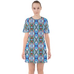 Artwork By Patrick-colorful-34 Sixties Short Sleeve Mini Dress by ArtworkByPatrick