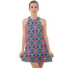 Artwork By Patrick-colorful-34 1 Halter Tie Back Chiffon Dress by ArtworkByPatrick