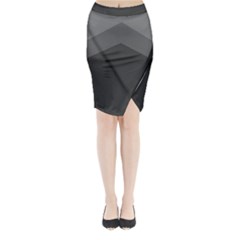 Gray Color Midi Wrap Pencil Skirt by berwies