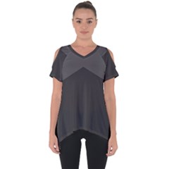 Gray Color Cut Out Side Drop Tee by berwies