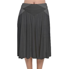 Gray Color Velvet Flared Midi Skirt by berwies