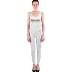 White Marble Tiles Rock Stone Statues One Piece Catsuit by Simbadda