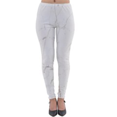 White Marble Tiles Rock Stone Statues Lightweight Velour Leggings by Simbadda