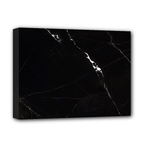 Black Marble Tiles Rock Stone Statues Deluxe Canvas 16  X 12   by Simbadda