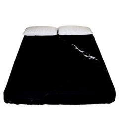 Black Marble Tiles Rock Stone Statues Fitted Sheet (california King Size) by Simbadda