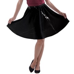 Black Marble Tiles Rock Stone Statues A-line Skater Skirt by Simbadda