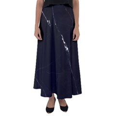 Black Marble Tiles Rock Stone Statues Flared Maxi Skirt by Simbadda