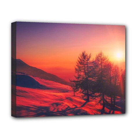 Italy Sunrise Sky Clouds Beautiful Deluxe Canvas 20  X 16   by Simbadda