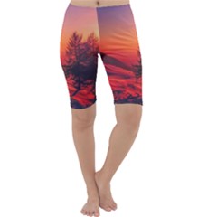 Italy Sunrise Sky Clouds Beautiful Cropped Leggings  by Simbadda