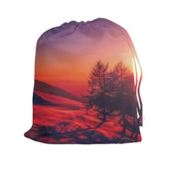 Italy Sunrise Sky Clouds Beautiful Drawstring Pouches (xxl) by Simbadda