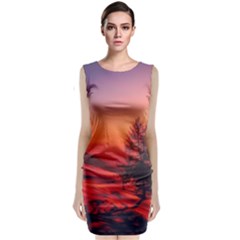 Italy Sunrise Sky Clouds Beautiful Classic Sleeveless Midi Dress by Simbadda