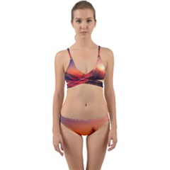 Italy Sunrise Sky Clouds Beautiful Wrap Around Bikini Set by Simbadda