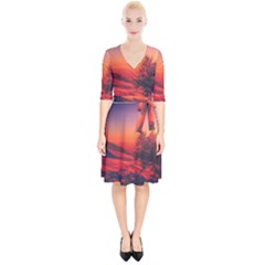 Italy Sunrise Sky Clouds Beautiful Wrap Up Cocktail Dress by Simbadda