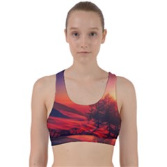 Italy Sunrise Sky Clouds Beautiful Back Weave Sports Bra by Simbadda