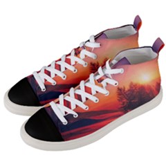 Italy Sunrise Sky Clouds Beautiful Men s Mid-top Canvas Sneakers by Simbadda