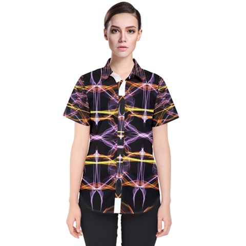 Wallpaper Abstract Art Light Women s Short Sleeve Shirt by Simbadda