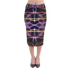 Wallpaper Abstract Art Light Velvet Midi Pencil Skirt by Simbadda