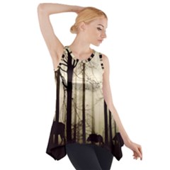 Forest Fog Hirsch Wild Boars Side Drop Tank Tunic by Simbadda