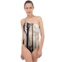 Forest Fog Hirsch Wild Boars Classic One Shoulder Swimsuit View1