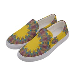 Star Quilt Pattern Squares Women s Canvas Slip Ons by Simbadda