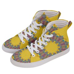 Star Quilt Pattern Squares Men s Hi-top Skate Sneakers by Simbadda