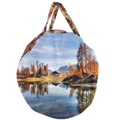 Dolomites Mountains Italy Alpine Giant Round Zipper Tote by Simbadda