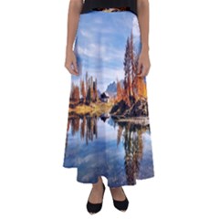 Dolomites Mountains Italy Alpine Flared Maxi Skirt by Simbadda