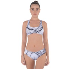 Marble Tiles Rock Stone Statues Criss Cross Bikini Set by Simbadda