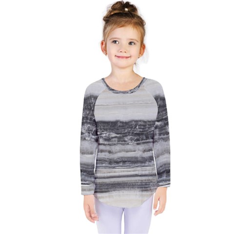 Marble Tiles Rock Stone Statues Pattern Texture Kids  Long Sleeve Tee by Simbadda