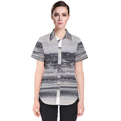 Marble Tiles Rock Stone Statues Pattern Texture Women s Short Sleeve Shirt by Simbadda