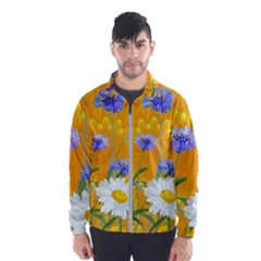 Flowers Daisy Floral Yellow Blue Wind Breaker (men) by Simbadda