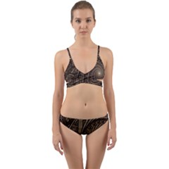 Abstract Pattern Graphics Wrap Around Bikini Set by Simbadda