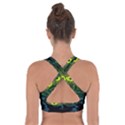 Abstract Ribbon Green Blue Hues Cross Back Sports Bra View2