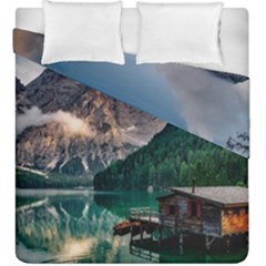 Italy Mountains Pragser Wildsee Duvet Cover Double Side (king Size) by Simbadda