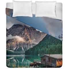 Italy Mountains Pragser Wildsee Duvet Cover Double Side (california King Size) by Simbadda