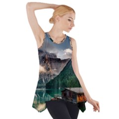 Italy Mountains Pragser Wildsee Side Drop Tank Tunic by Simbadda