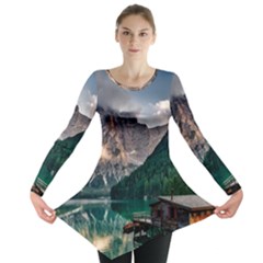 Italy Mountains Pragser Wildsee Long Sleeve Tunic  by Simbadda