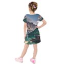 Italy Mountains Pragser Wildsee Kids  Short Sleeve Velvet Dress View2