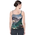 Italy Mountains Pragser Wildsee Velvet Spaghetti Strap Top View2