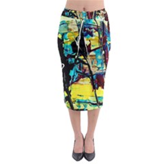 Dance Of Oil Towers 3 Midi Pencil Skirt