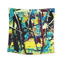 Dance Of Oil Towers 3 Square Tapestry (small) by bestdesignintheworld