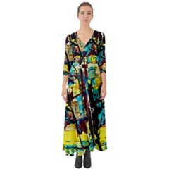 Dance Of Oil Towers 3 Button Up Boho Maxi Dress by bestdesignintheworld