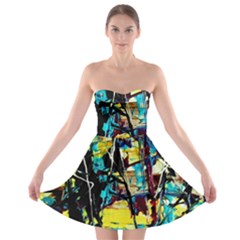 Dance Of Oil Towers 3 Strapless Bra Top Dress by bestdesignintheworld