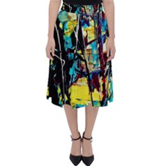 Dance Of Oil Towers 3 Folding Skater Skirt by bestdesignintheworld