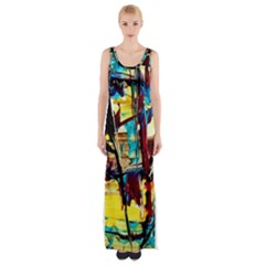 Dance Of Oil Towers 4 Maxi Thigh Split Dress by bestdesignintheworld